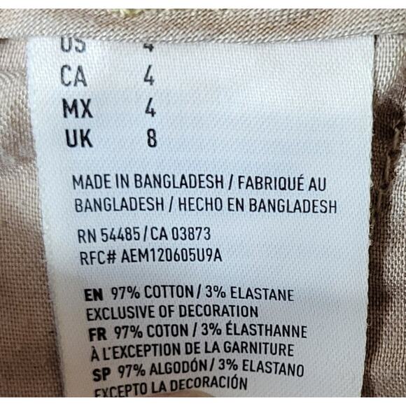 American Eagle Women Juniors Size 4 Tan Chino Shorts Stretchy - Picture 7 of 9